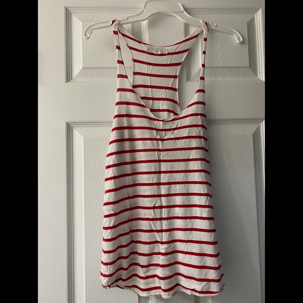 Forever 21 Red White Striped Tank Top (sz S)